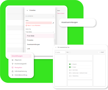Individuelle Seitenstruktur für Digital Assets