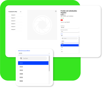 Suchfeld in Varianten und Auswahllisten