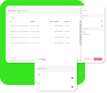 Optimierte Filter- und Sortierfunktion in Workflows
