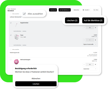 Auswahloptionen im Rendering Prozess